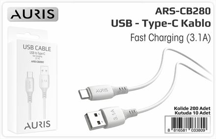 Auris CB280 3.1A Type-C Usb Kablo